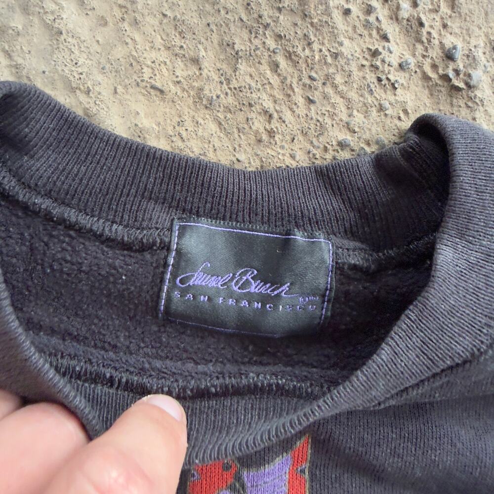 VINTAGE 90S NATIVE AMERICAN TRIBAL SWEATSHIRT CREWNECK RAGLAN BLACK MENS LARGE - Picture 5 of 5